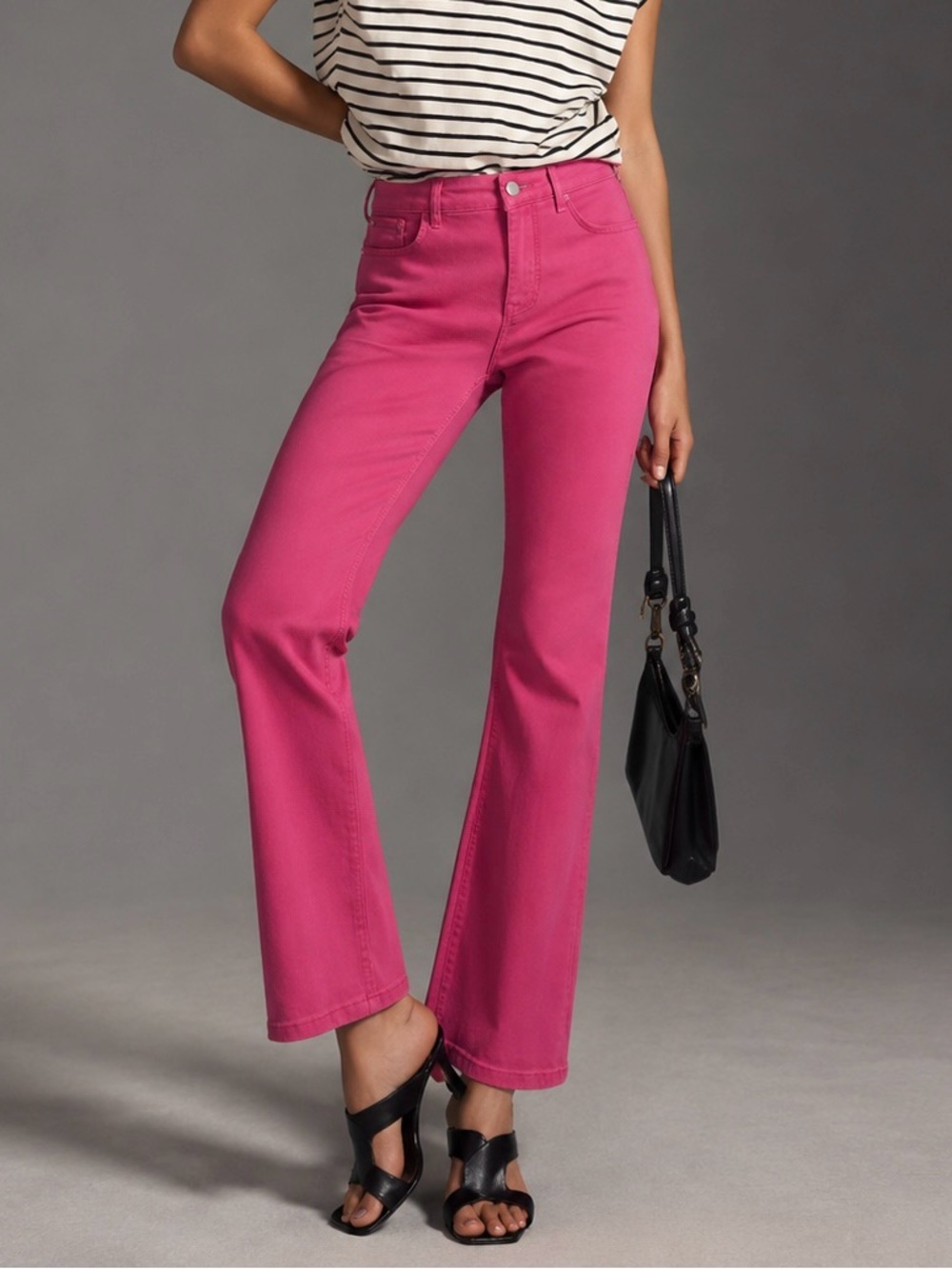 Pilcro and the Letterpress High-Rise Flare Jeans in Bright Red